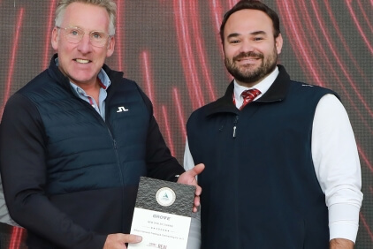 Celebrating RIHAM’s appointment as dealer for Kuwait. Left to right: David Peterson, RIHAM; Andrew Youssef, Manitowoc. Manitowoc-appoints-RIHAM-as-new-Grove-dealer-for-Kuwait-01.jpg